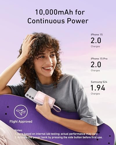 Anker Zolo Power Bank, 10,000mAh 30W Portable Charger with Built-in USB-C Cable for Travel, Fast Charging Battery Pack for iPhone 16/15 Series, MacBook, Galaxy, iPad, and More - Image 4