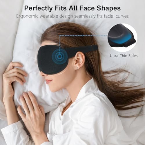 Gritin 100% Blackout Sleep Eye Mask for Women Men, Zero Eye Pressure Sleeping Mask - Ergonomic Design 3D Cutout Eye Movement and Eyelash Friendly Night Blindfold, Ultra Soft & Comfortable for Sleeping - Image 4
