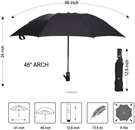 LANBRELLA Compact Reverse Folding Umbrella Auto Windproof Travel Umbrella - Image 6