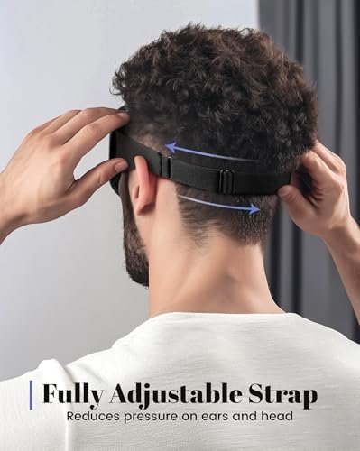 WAOAW Sleep Mask for Men Women: Blackout Eye Masks for Sleep - 3D Breathable Soft Comfortable Eye Mask for Travel - Adjustable Light Blocking Night Masks for Sleeping - Image 6