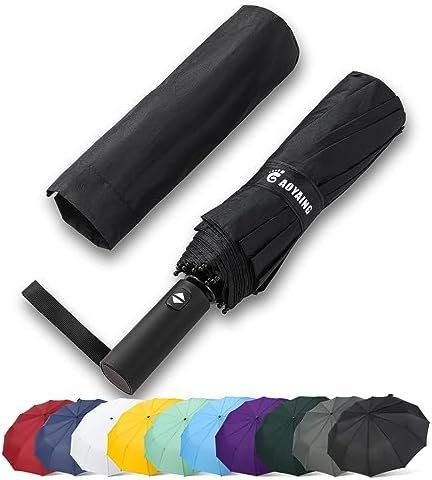 GAOYAING Windproof Travel Compact Umbrella Automatic Umbrellas for Rain Compact Folding Umbrella Portable Windproof Umbrellas for Men Women Teenage With Case