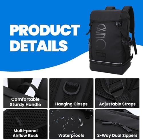 Travel, Hiking Backpack, Carry On Backpack with Shoe Pouch, Large Capacity 15.6inch Water Resistant, Anti Theft, Business, College, Flight Approved Backpack - Image 7
