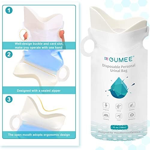 OUMEE 8/12/20/23/28 Pcs Emergency Disposable Urinal Bags, 700 ML Camping Pee Bags Unisex Urine Bag Vomit Bag for Travel Traffic Jam Portable Toilet Bag for Men Women - Image 4