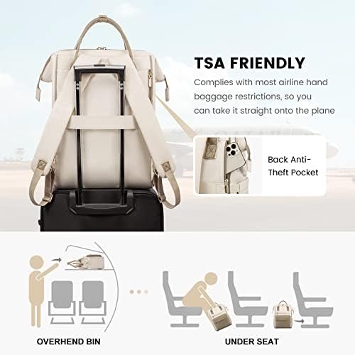 LOVEVOOK Laptop Backpack Purse for Women Waterproof Teacher Nurse Bag, 15.6 inch Work laptop Bag with USB Port, Business Travel Computer Backpack - Image 6