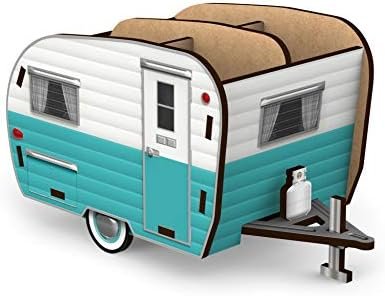 Genuine Fred HAPPY CAMPER Vintage Camper Pencil Holder, White and Blue, Retro Desk Organizer- Great Gift for Coworkers and Travel Enthusiasts - Functional Desk & Cubicle Accessory