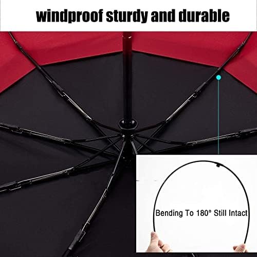 ElifeAcc Double Layer Windproof Automatic Umbrellas with Anti-UV Straight Folding Travel Umbrella Multi-coloured - Image 4