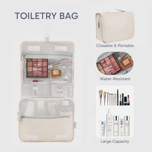 OlarHike Travel Essentials ALL INCLUDED 10 Set Sturdy Packing Cubes for Suitcases, UPGRADED Anti-Tear Stitching, NEW Improved Luggage Packing Organizers for Travel Accessories(Cream) - Image 3
