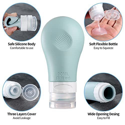 Gemice Travel Bottles for Toiletries, TSA Approved Travel Containers Leak Proof Silicone Squeezable Travel Accessories Set 2oz 3oz for Shampoo Conditioner Lotion Body Wash (16 Pack) - Image 3