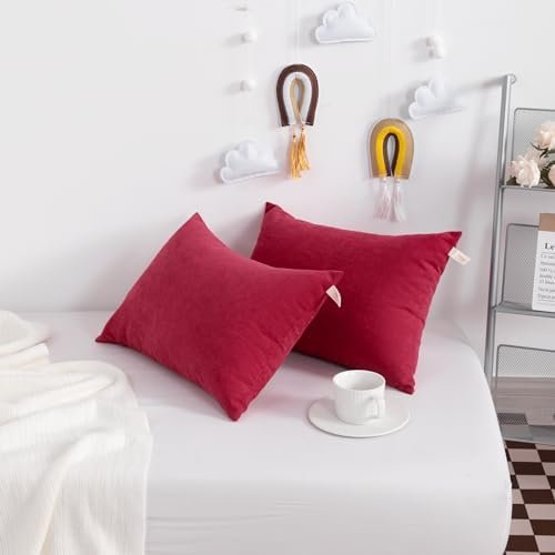 NTBAY Tiny Pillows, Down Alternative 7"x11" Microfiber Mini Pillows for Travel, Pets, Soft Machine Washable Small Pillows for Neck, Wrist, Lumbar and Knee, Red - Image 2