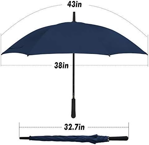 TOPULORS 43 In Long Stick Umbrella for Men and Women,Automatic Open, Double Strong Umbrella Bone for Outdoor Use-Purplish Blue(2 Pack) - Image 2