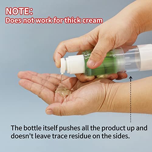 longway 3.4 Oz 100ml Clear Airless Cosmetic Cream Pump Bottle Travel Size Dispenser Refillable Containers for Foundation, Shampoo (Pack of 6) - Image 5