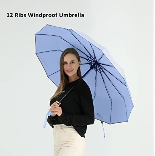 BAODINI Windproof Compact Rain Umbrella for Travel 42/46 Inch Premium Fabric Auto Open Perfect for Purse and Backpack Portable Umbrella for Women and Men - Image 3
