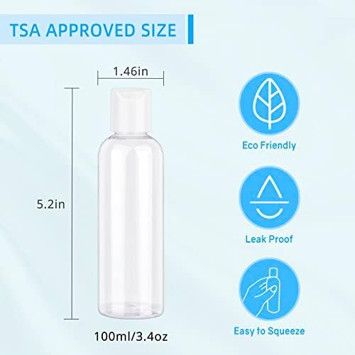 TSA Approved Travel Bottles Set for Toiletries Squeeze Size Container Kit Portable Leak Proof Refillable Cosmetic Airplane Essential Shampoo Hair Conditioner Body Lotion Bath Shower Gel - Image 3