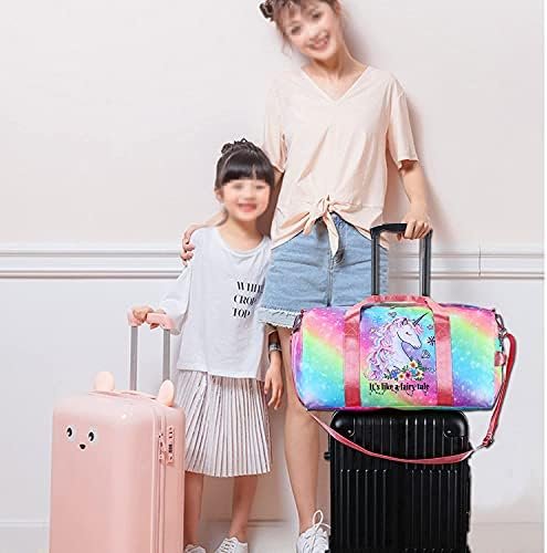 Duffle Bag for Girls Kids Gym Bag Women Workout Sports Travel Bag Weekender Overnight Bag with Shoe Compartment and Wet Pocket - Image 3