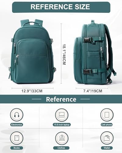 coofay Travel Backpack Carry on Flight Approved Mochila De Viaje Personal Item Travel Bag Large Backpack for Travel Personal Item Bag 18x14x8 Backpacks for Men Women Peacock Blue - Image 2
