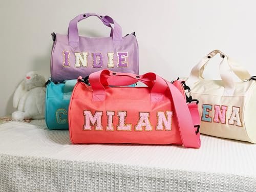 Personalized Dance Ballet Bag Girls Boy, Toddler Kid Cute Travel Duffel Bag, Sport Duffle Bag, Gym Bag, Cheerleader Bag, Weekender Overnight Bag Gift, Chenille Letter Name - Image 3