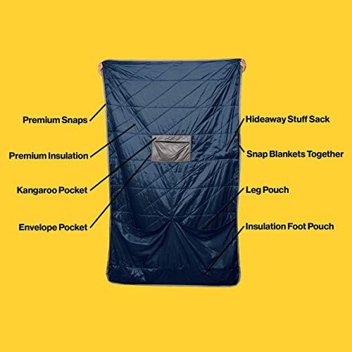 Gravel Layover Ultra-Compact Packable Down Blanket for Travel & Camping - Lightweight, Warm Travel Blanket Airplane, Car Blanket, Down Alternative Blanket- Includes Carrying Pouch (Blue) - Image 2