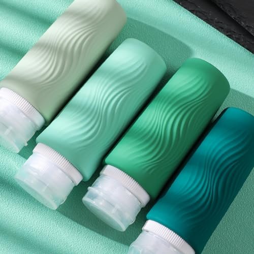 Travel Bottles for Toiletries, Tsa Approved 3oz Portable Travel Bottles, BPA Free Leak Proof Squeezable Silicone Travel Size Containers, Travel Accessories with Clear Toiletry Bag (4 Pack) - Image 4