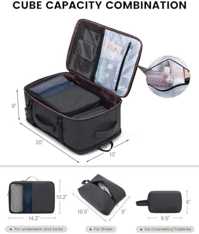 LOVEVOOK Travel Backpack, 40L Extra Large Backpack, Carry on Backpack 17 Inch with USB Port, Water Resistant Business Backpack for Men Women, Dark Grey - Image 4