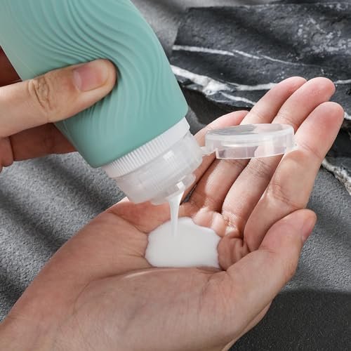 Travel Bottles for Toiletries, Tsa Approved 3oz Portable Travel Bottles, BPA Free Leak Proof Squeezable Silicone Travel Size Containers, Travel Accessories with Clear Toiletry Bag (4 Pack) - Image 4