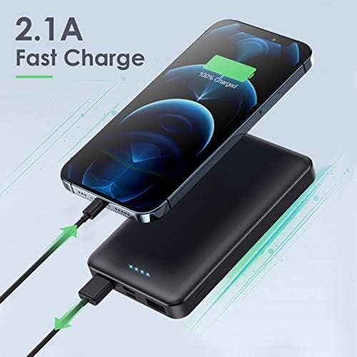 Portable Charger Power Bank 10000mAh【2 Pack】Ultra Slim Portable Phone Charger with USB C Input & 2 Output Backup Charging External Battery Pack Compatible with iPhone 15/14/13/12/11,Android Phone etc - Image 2