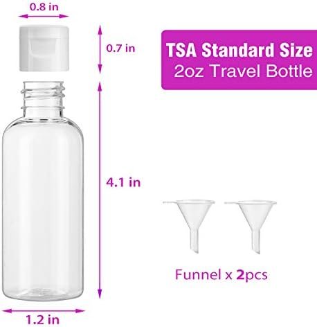 30 Pcs 2 oz Clear Plastic Empty Bottles, Travel Size Bottles with Flip Cap Small Bottles for Liquids Toiletries Shampoo Lotion Conditioner - Image 2
