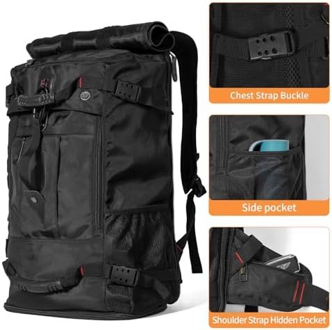 Travel Backpack Carry On Backpack Durable Convertible Duffle Bag Fit for 15.6 Inch Laptop for Men and Women hiking airplane shoes bag extendable three way uses multiple - Image 5
