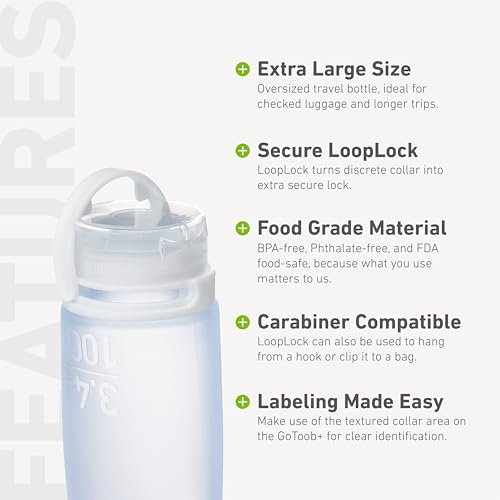 humangear GoToob+ (XL) | Refillable Silicone Travel Bottle | Locking Lid | Food-Safe Material | Green, XL (6 fl.oz.; 177ml) - Image 4