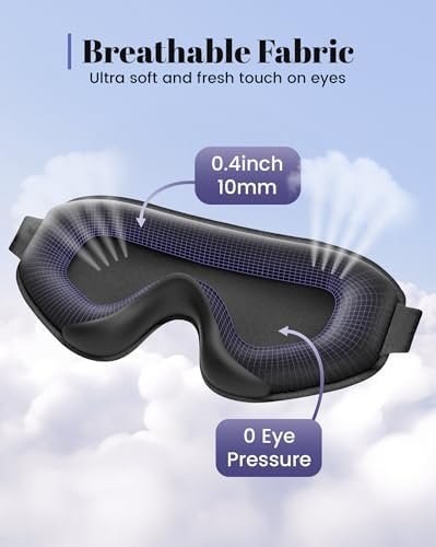 WAOAW Sleep Mask for Men Women: Blackout Eye Masks for Sleep - 3D Breathable Soft Comfortable Eye Mask for Travel - Adjustable Light Blocking Night Masks for Sleeping - Image 7