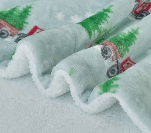 Elegant Comfort Reversible and Ultra-Plush Flannel Fleece-Winter Christmas Sherpa Throw- Lightweight Soft and Cozy-Holiday Decorative Throw, Perfect for Lounging, 50 x 60 inches, Tractor Tree - Image 6