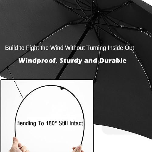 LANBRELLA Compact Reverse Folding Umbrella Auto Windproof Travel Umbrella - Image 4