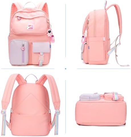 AUOBAG Backpacks for Girls Cute Backpack Suitable for Kids Aged 6-8 With CSPC Report to Send Pendant (Pink) - Image 8