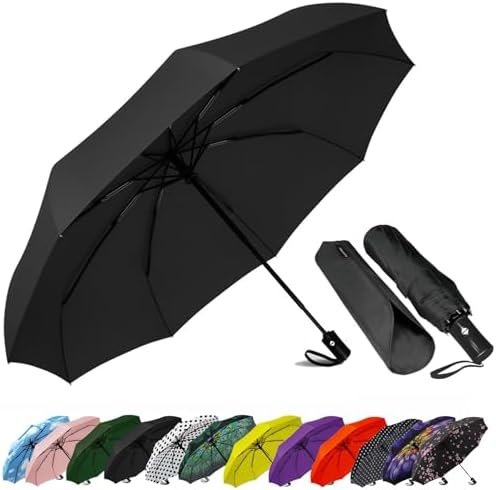 SIEPASA Windproof Travel Compact Umbrella-Automatic Umbrellas for Rain-Compact Folding Umbrella, Travel Umbrella Compact, Small Portable Windproof Umbrellas for Men Women Teenage.