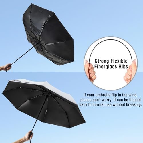G4Free UPF 50+ UV Protection Large Travel Umbrella 42/46 Inch Auto Open Close Windproof Sun Blocking Umbrella - Image 5
