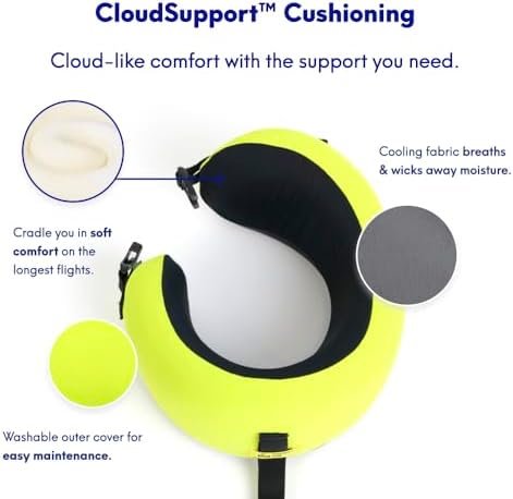 Cushion Lab Travel Pillow, Award-Winning Patented Ergonomic Design for Chin & Neck Support Memory Foam Neck Pillow, Compact Airplane Pillow for Traveling, Flight, Car (Spark, Medium) - Image 5