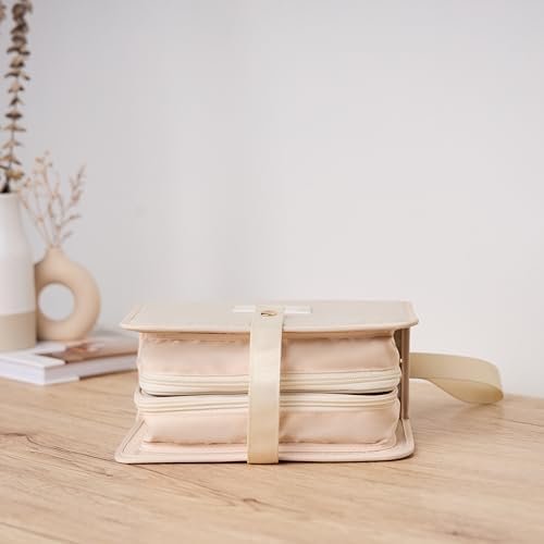 Travel Makeup Bag for Women for Cosmetics, Brushes, and Toiletries, Compact and Portable Makeup Organizer, Large Capacity Storage Cosmetic Bag for Business, Vacation, or Weekend Traveling (Ivory) - Image 10