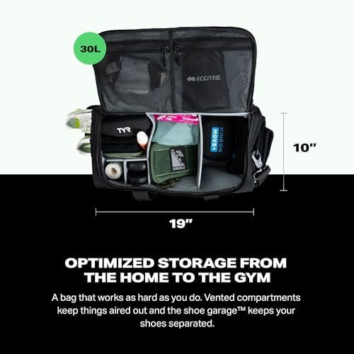 Small Duffel, Gym Bag, Tote Bag, Patented Design, Organized & Spacious, Perfect for Travel, w/Padded Shoulder Strap & Ventilated Shoe Garage™, Durable Material, Convenient (Black) - Image 5