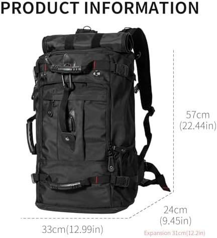Travel Backpack Carry On Backpack Durable Convertible Duffle Bag Fit for 15.6 Inch Laptop for Men and Women hiking airplane shoes bag extendable three way uses multiple - Image 3