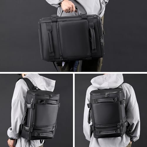 Travel Backpack for Men, Travel Backpack with Shoulder Strap Water Resistant, 15.6 inch Laptop Flight Approved Suitcase Carry on Backpack Business Rucksack Large Durable Weekender Bag, Black - Image 7