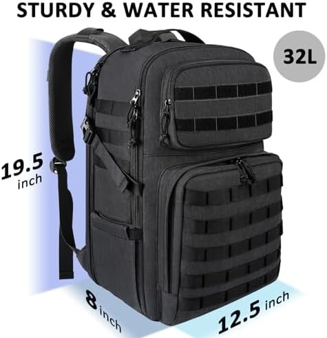 MATEIN 17 inch Laptop Backpack, Large Military Tactical Backpack for Men TSA Approved, Water Resistant Gym Backpacks Computer Bag, Carry on Travel Rucksack for Work Army Camping Hiking - Image 4