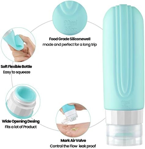 19 Pack Travel Bottles Set for Toiletries, TSA Approved Travel Size Containers, 3oz BPA Free Leak Proof Silicone Squeezable Travel Accessories, Refillable for Shampoo Conditioner Lotion Soap - Image 2