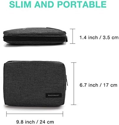 BAGSMART Electronics Organizer Travel Case, Small Cord Bag, Tech Organizer as Travel Accessories for Men Women, Cable Essentials for Phone, SD Card, Black - Image 6