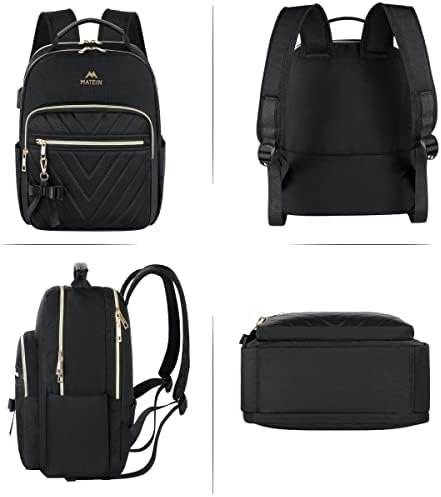 MATEIN Mini Backpack for Women, Waterproof Stylish Daypack Purse Shoulder Bag with USB Charging Port, Lightweight Small Casual Daily Travel Backpack, Lady Girls Gifts for Work School, 2pcs Sets, Black - Image 6