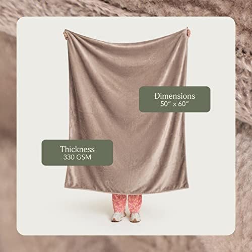 UnHide Lil Marsh Traveler - Travel Blanket - Faux Fur Blanket - Durable, Lightweight, Extra Soft Blanket - Mocha Shar Pei (50” x 60”) - Image 2