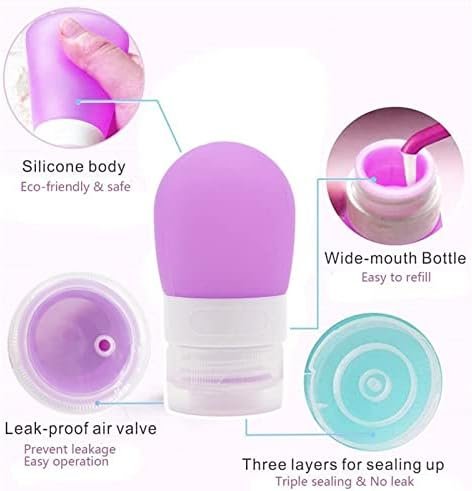 Mziart Portable Soft Silicone Travel Bottles Travel Containers(1.3OZ, Pack of 3) - Image 2
