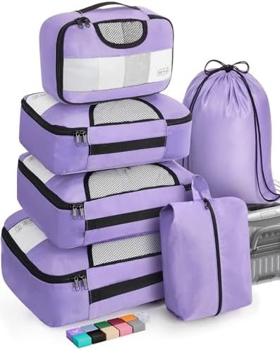 Veken 6 Set Packing Cubes for Suitcases, Travel Organizer Bags for Carry on Luggage, Suitcase Organizer Bags Set for Travel Essentials Travel Accessories in 4 Sizes(Extra Large, Large, Medium, Small)