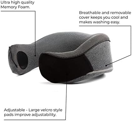 Neck Pillows for Travel - Airplane Pillow – Memory Foam for Kids & Adults – Travel Neck Pillow & Airplane Travel Essentials for Sleeping Support On Flight Or Car (Graphite Grey) - Image 3