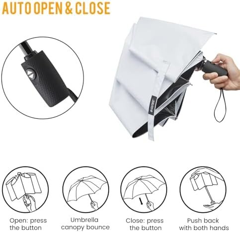 G4Free UPF 50+ UV Protection Large Travel Umbrella 42/46 Inch Auto Open Close Windproof Sun Blocking Umbrella - Image 4