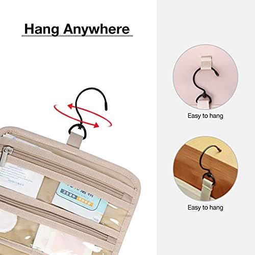 BAGSMART Toiletry Bag Hanging Travel Makeup Organizer with TSA Approved Transparent Cosmetic Bag Makeup Bag for Full Sized Toiletries, Medium-Grey - Image 5