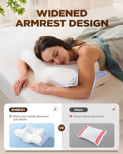 Dream Without Pain Cervical Neck Pillow for Sleeping, Ergonomic Contour Side Sleeper Pillows for Adults, Cooling Orthopedic Pillow for Neck Relief Support, Memory Foam Pillows Back Stomach Sleepers - Image 4